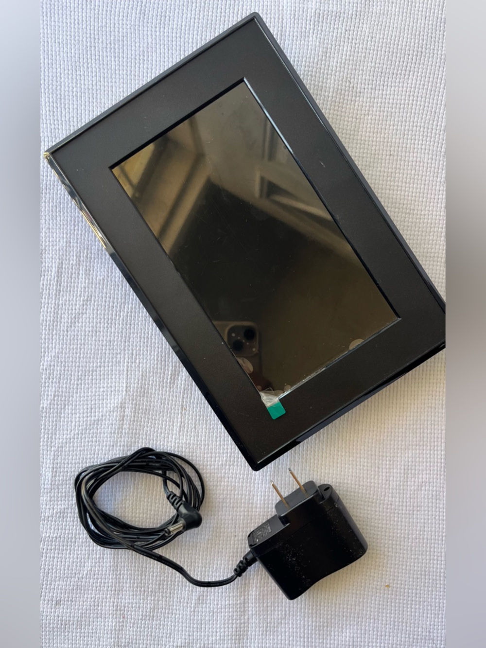 Black Digital Photo Frame with Power Adapter